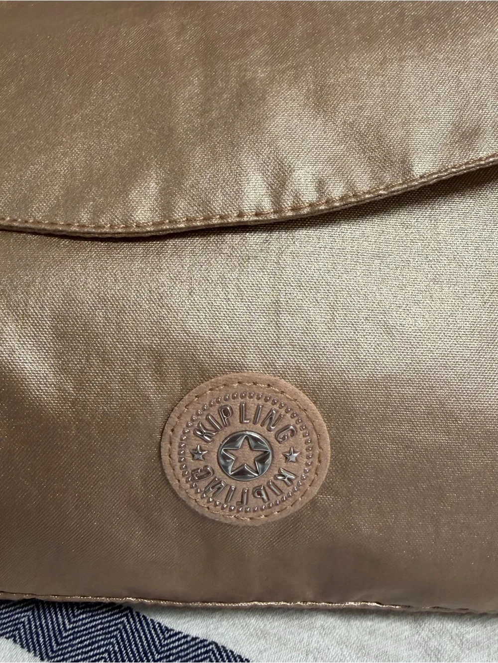 Kipling Dannie Metallic Small Backpack Gold Charm Metallic Convertible Bag